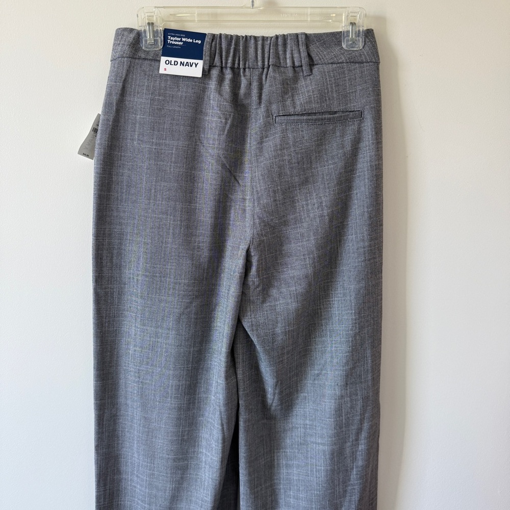 Old Navy Gray Heather Taylor Wide Leg Trousers Suit Pants Extra High Rise Small - Picture 6 of 8